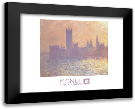 Houses of Parliament, Sunset, c.1903 24x20 Black Modern Wood Framed Art Print Poster by Monet, Claude