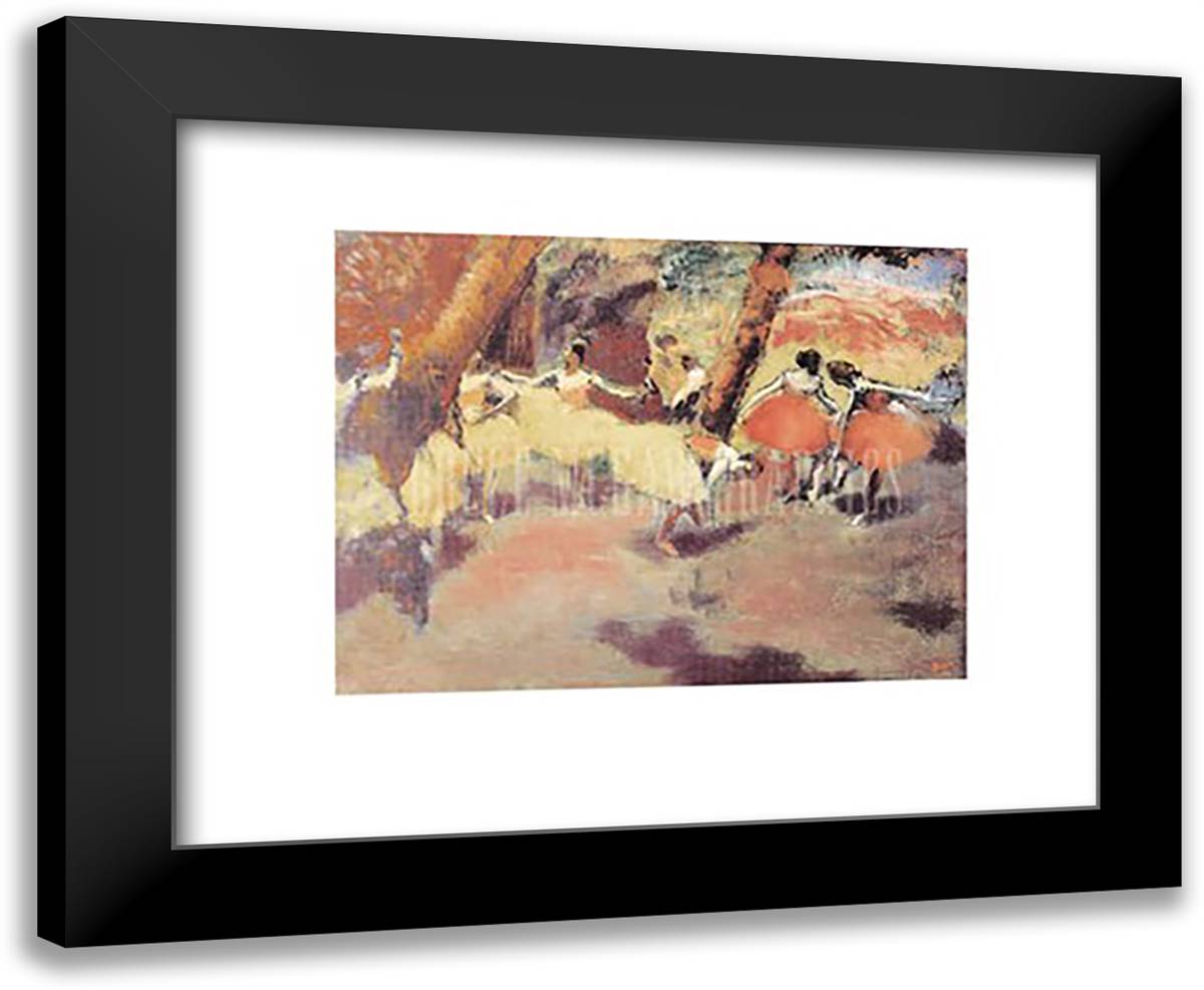 Before the Performance 24x20 Black Modern Wood Framed Art Print Poster by Degas, Edgar