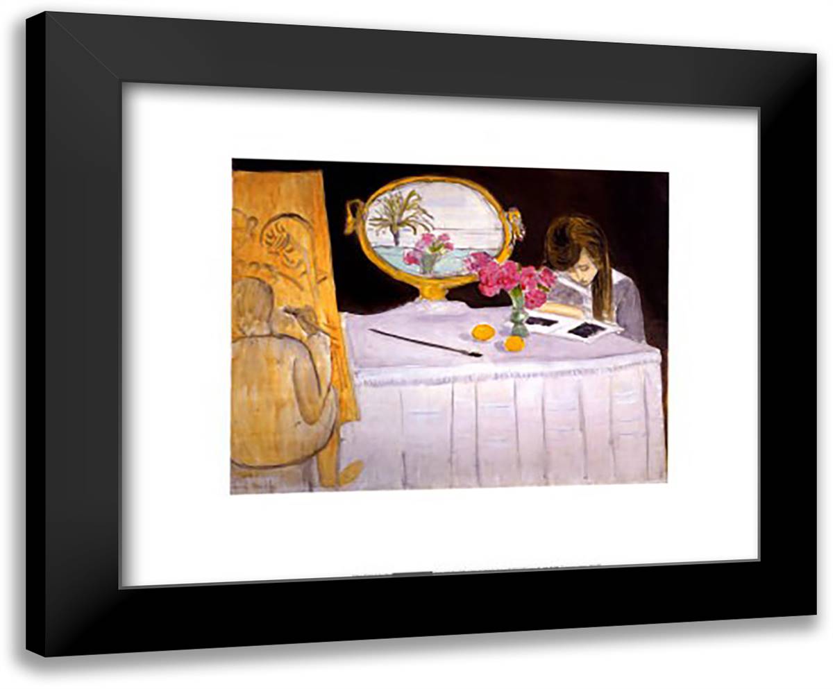 La seance de peinture 24x20 Black Modern Wood Framed Art Print Poster by Matisse, Henri