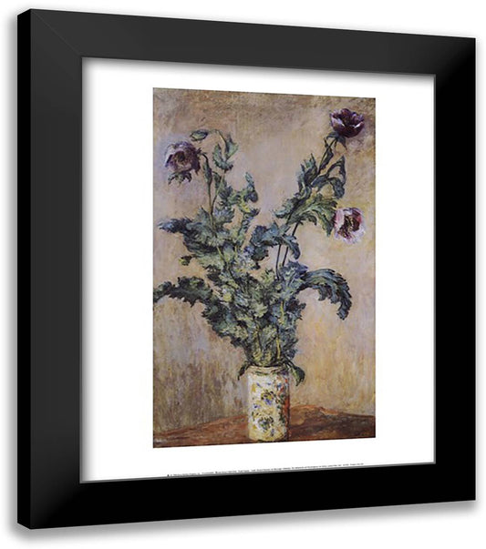 Purple Poppies 20x24 Black Modern Wood Framed Art Print Poster by Monet, Claude