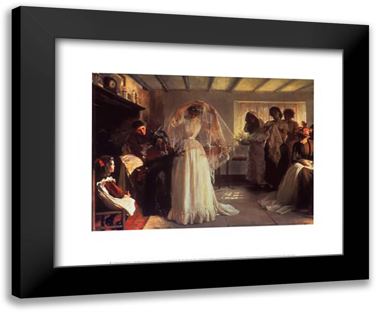 The Wedding Morning 24x20 Black Modern Wood Framed Art Print Poster by Bacon, John