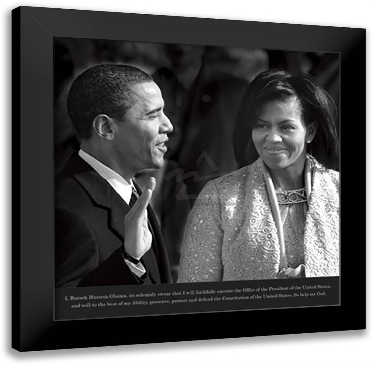 I, Barrack Obama 16x16 Black Modern Wood Framed Art Print Poster