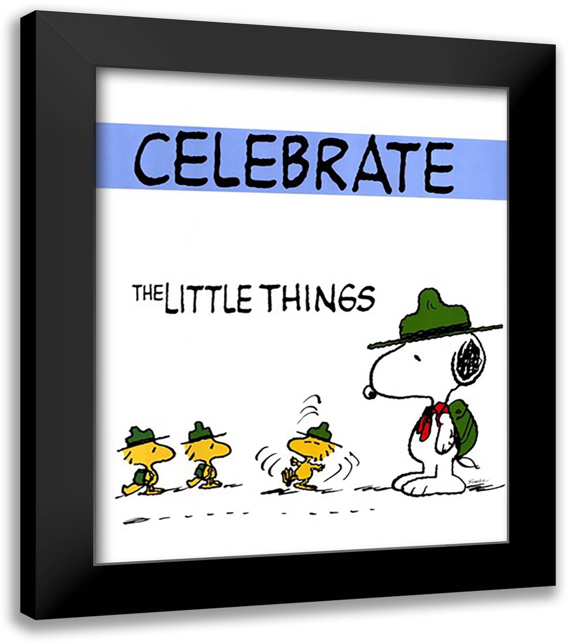 Celebrate 20x24 Black Modern Wood Framed Art Print Poster by Peanuts