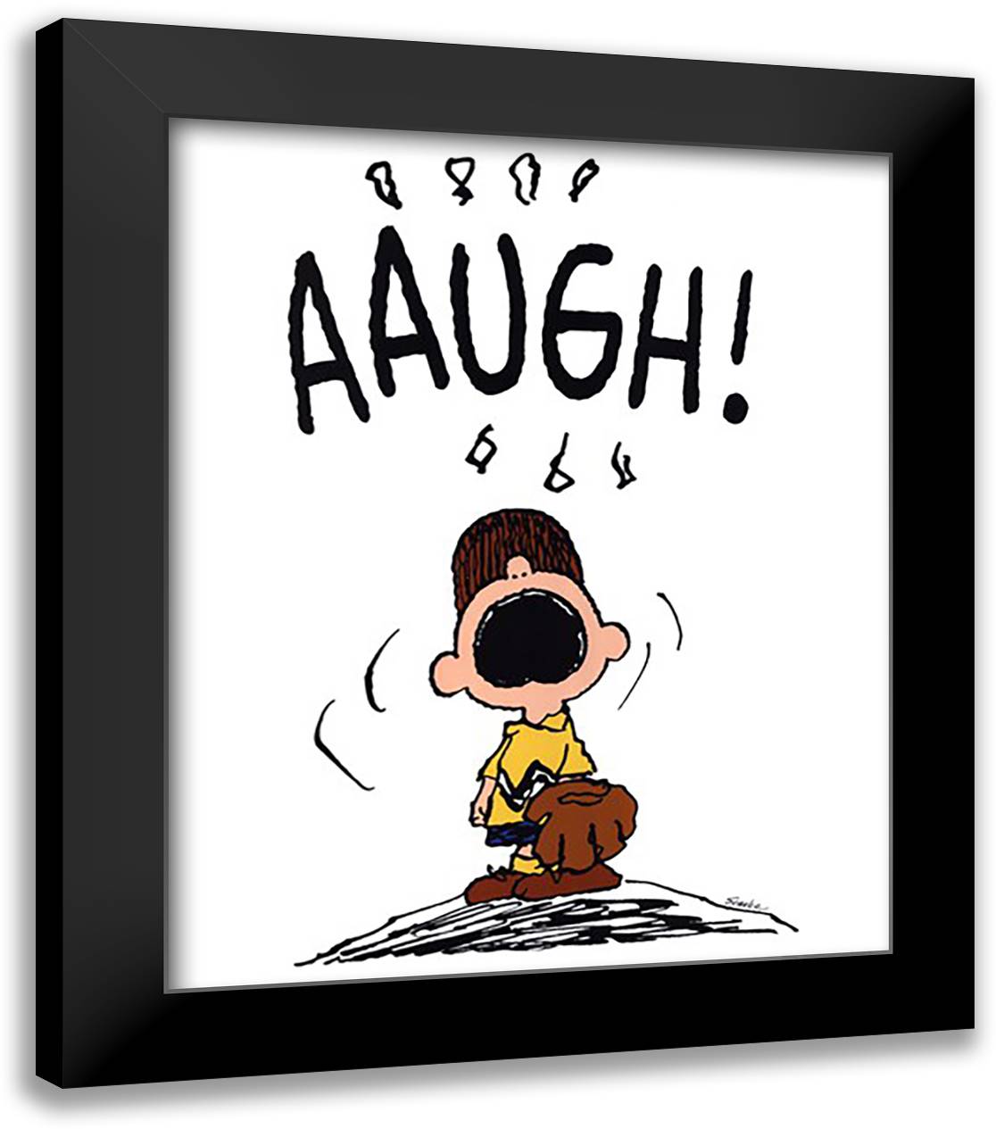 Aaugh 20x24 Black Modern Wood Framed Art Print Poster by Peanuts