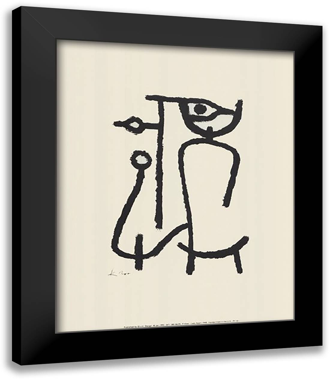 Lady Apart (serigraph and embossed) 15x18 Black Modern Wood Framed Art Print Poster by Klee, Paul