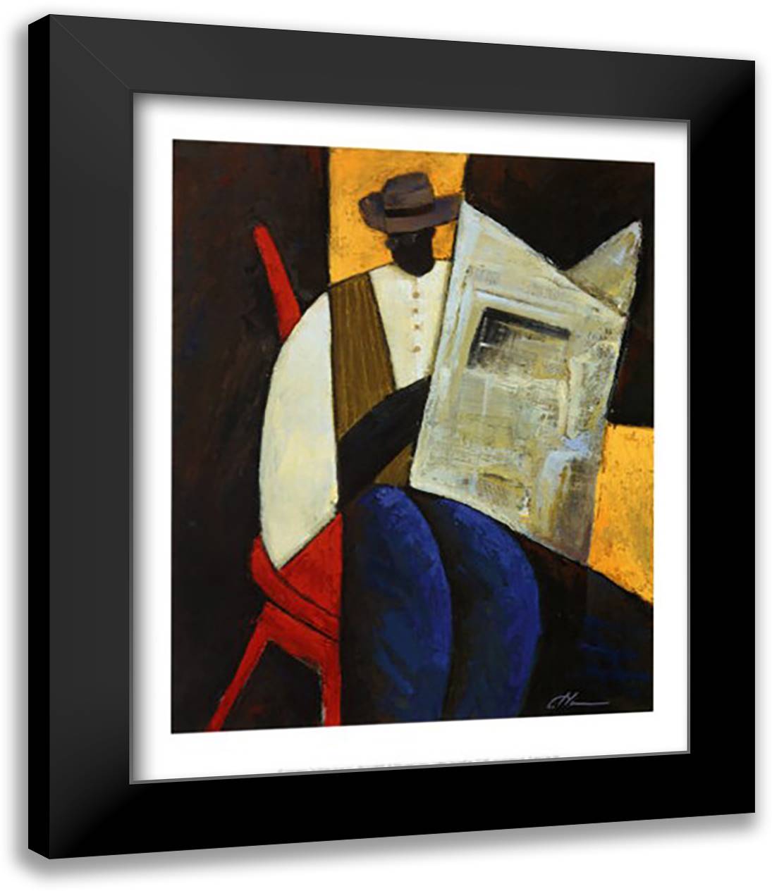 Grabbin' the Headlines 15x18 Black Modern Wood Framed Art Print Poster by Holston, Joseph