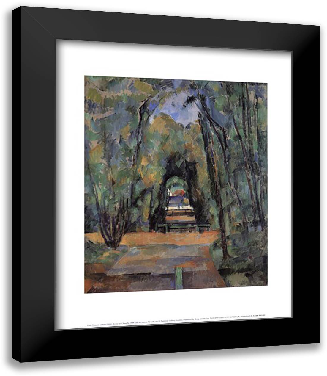 Avenue at Chantilly, c.1888 15x18 Black Modern Wood Framed Art Print Poster by Cezanne, Paul