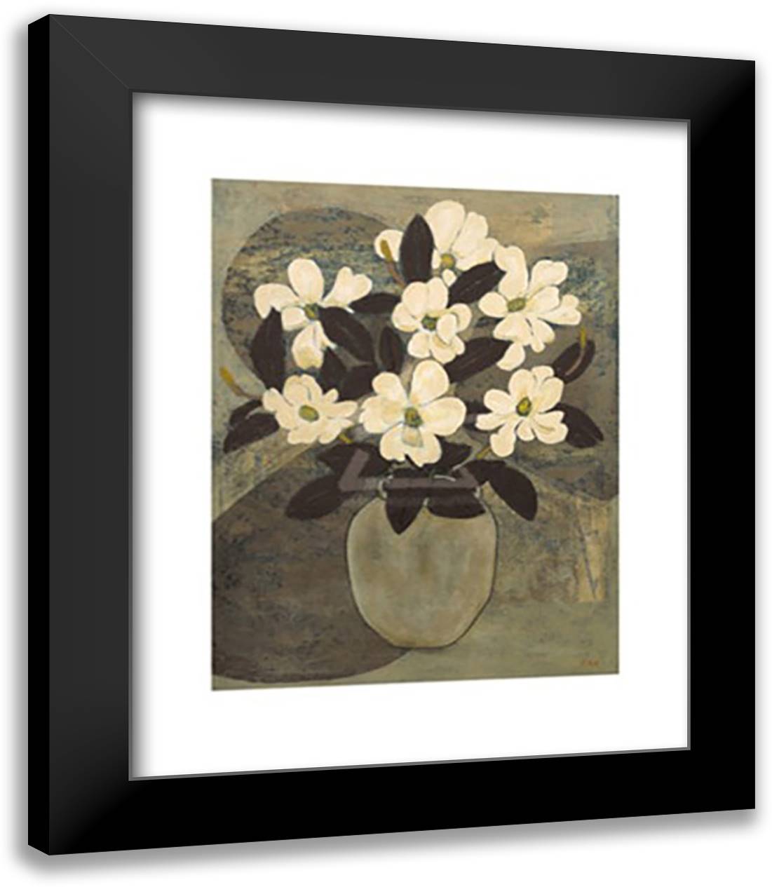 Magnolias 15x18 Black Modern Wood Framed Art Print Poster by Jean, Beverly
