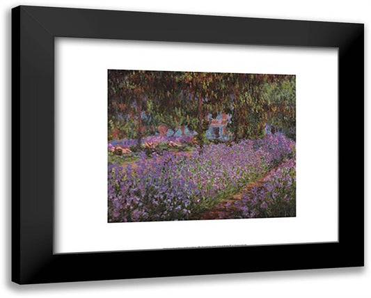The Artist's Garden at Giverny, c.1900 18x15 Black Modern Wood Framed Art Print Poster by Monet, Claude