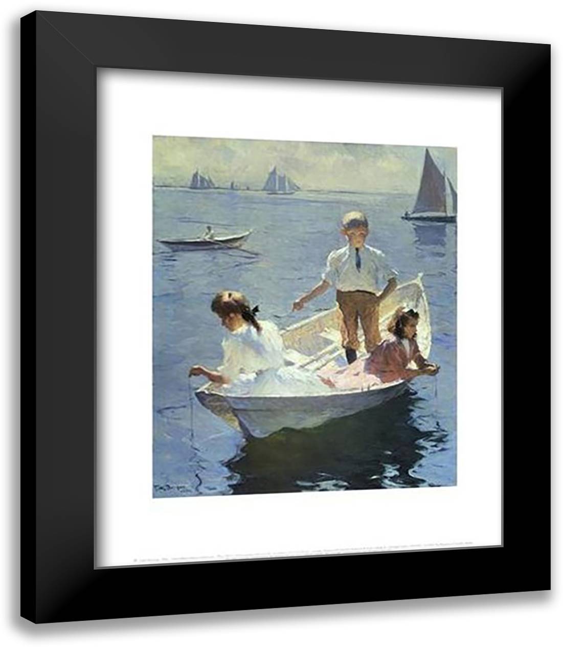 Calm Morning, c.1904 15x18 Black Modern Wood Framed Art Print Poster by Benson, Frank Weston