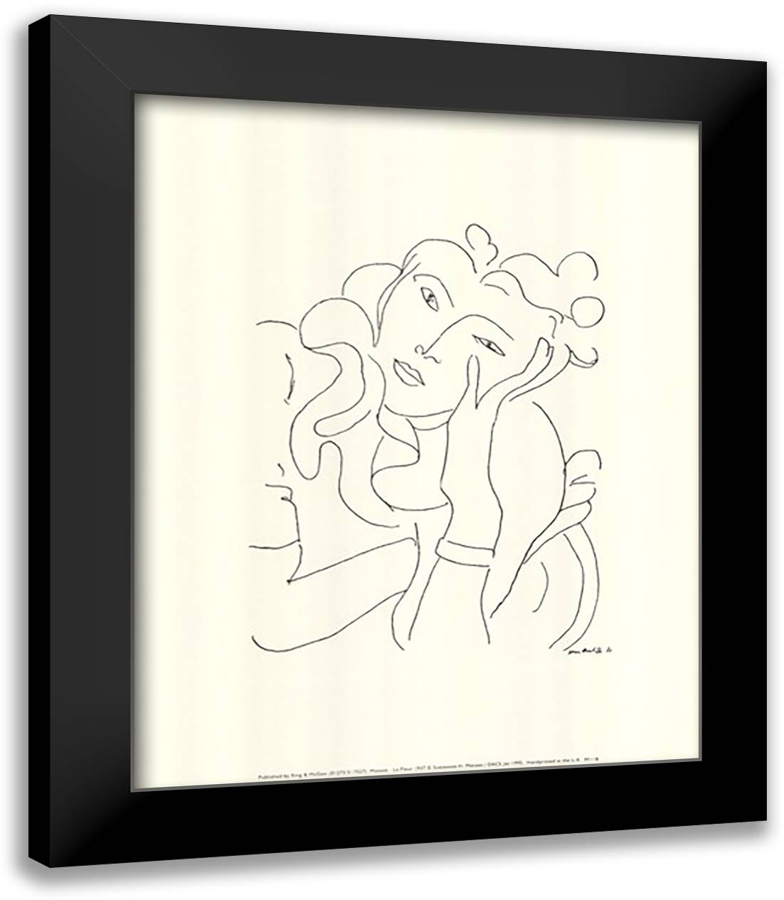 La fleur (serigraph) 15x18 Black Modern Wood Framed Art Print Poster by Matisse, Henri