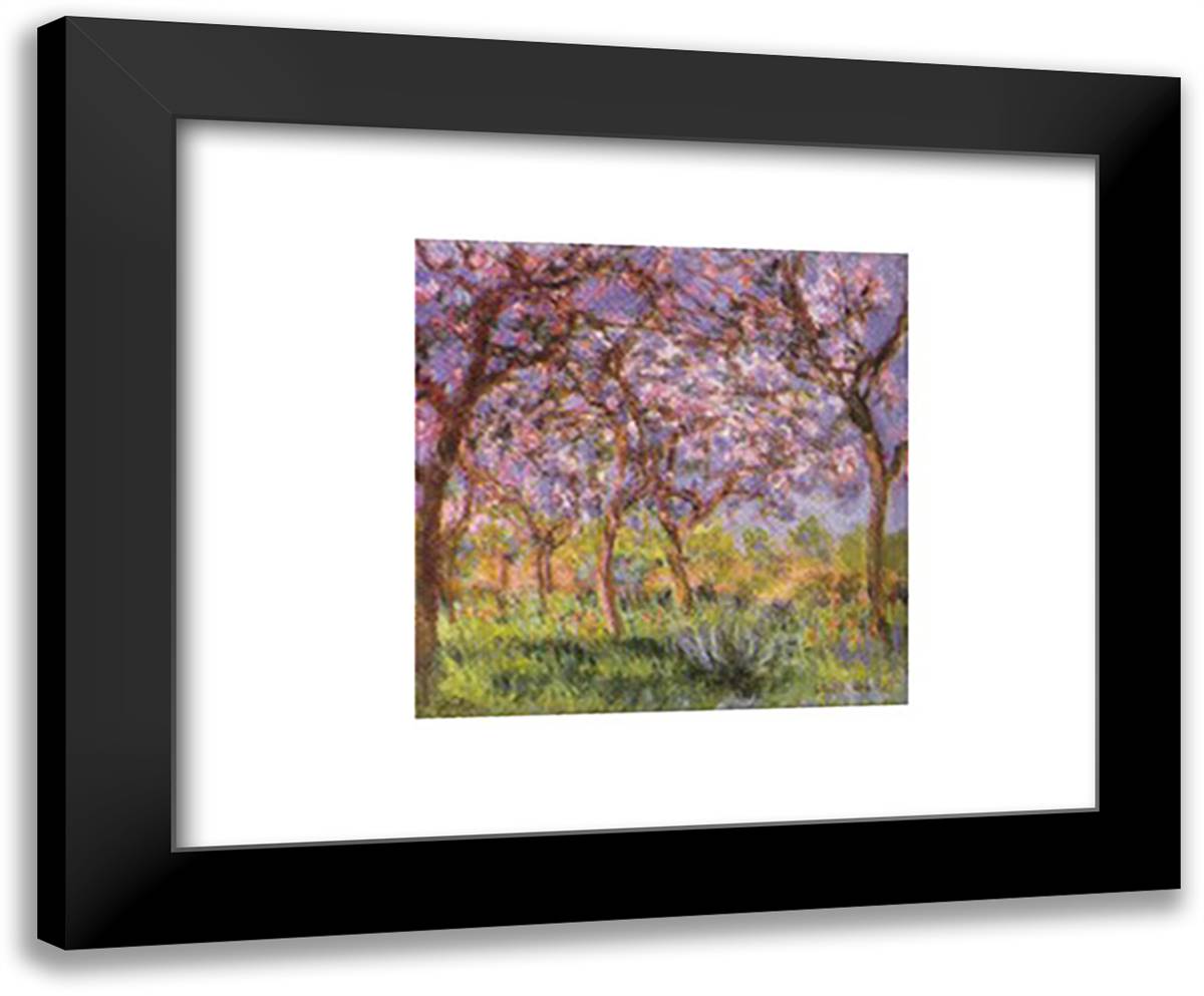Printemps 18x15 Black Modern Wood Framed Art Print Poster by Monet, Claude