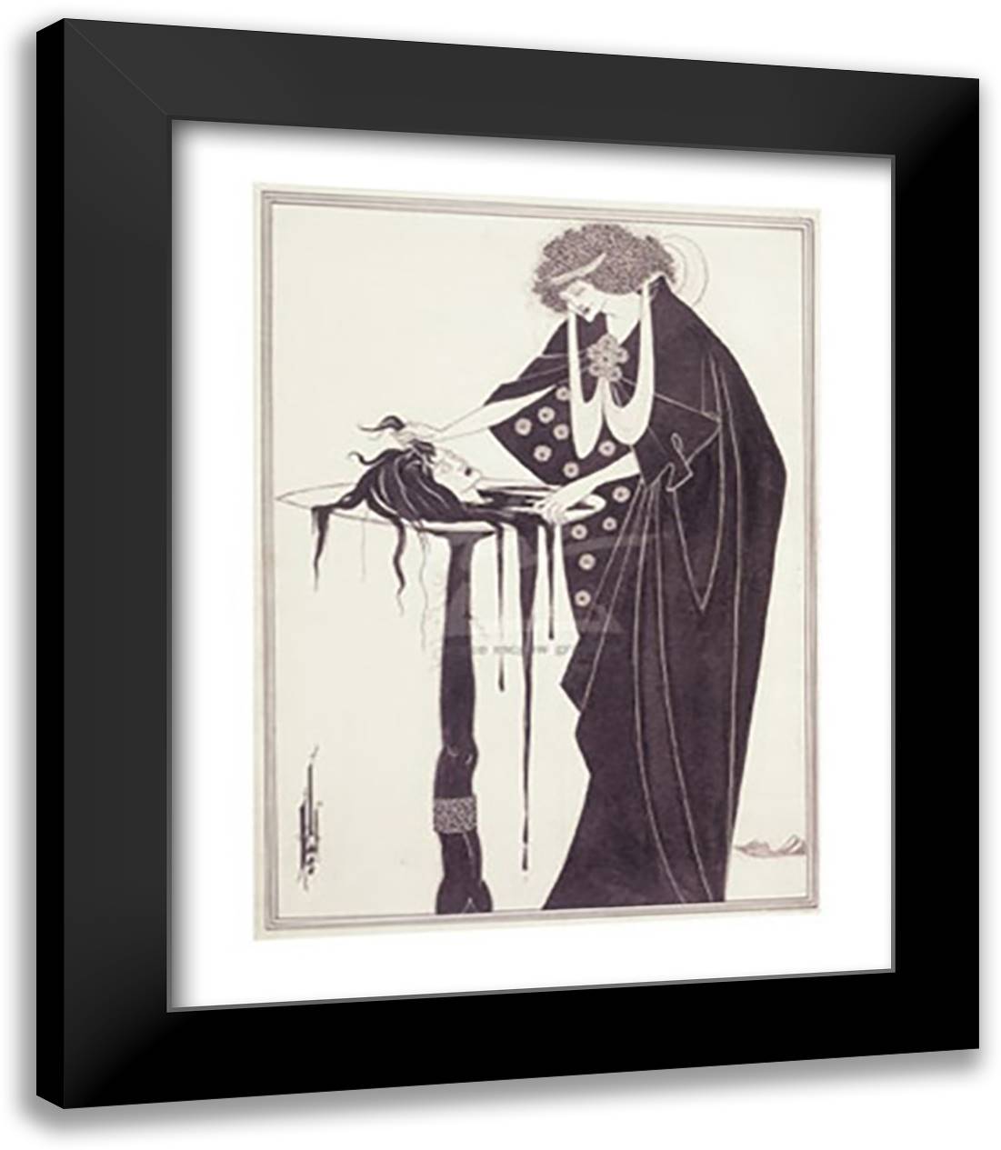 The Dancer's Reward, for Salome, 1893 15x18 Black Modern Wood Framed Art Print Poster by Beardsley, Aubrey