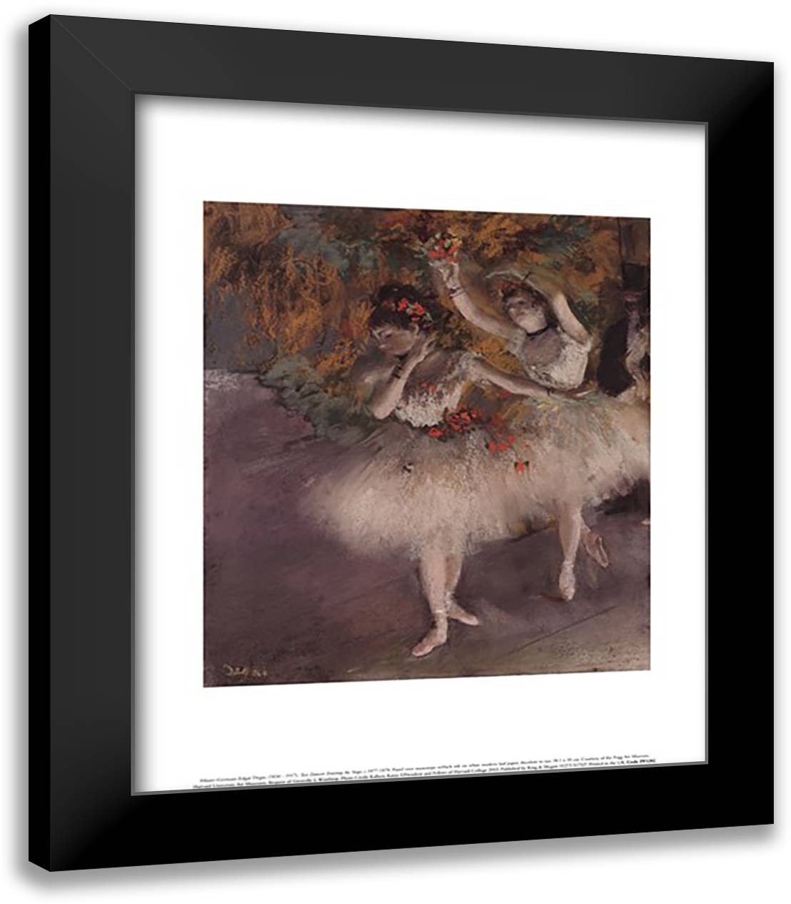 Two Dancers Entering the Stage 15x18 Black Modern Wood Framed Art Print Poster by Degas, Edgar