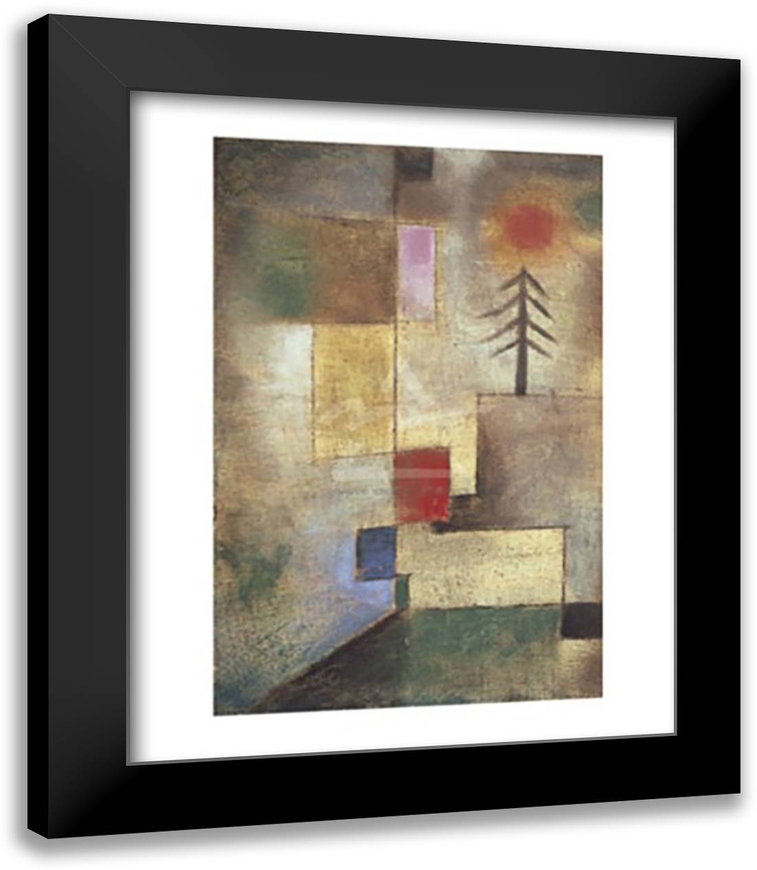 Kleines Tannenbild (Small Picture of Firtrees), 1922 15x18 Black Modern Wood Framed Art Print Poster by Klee, Paul