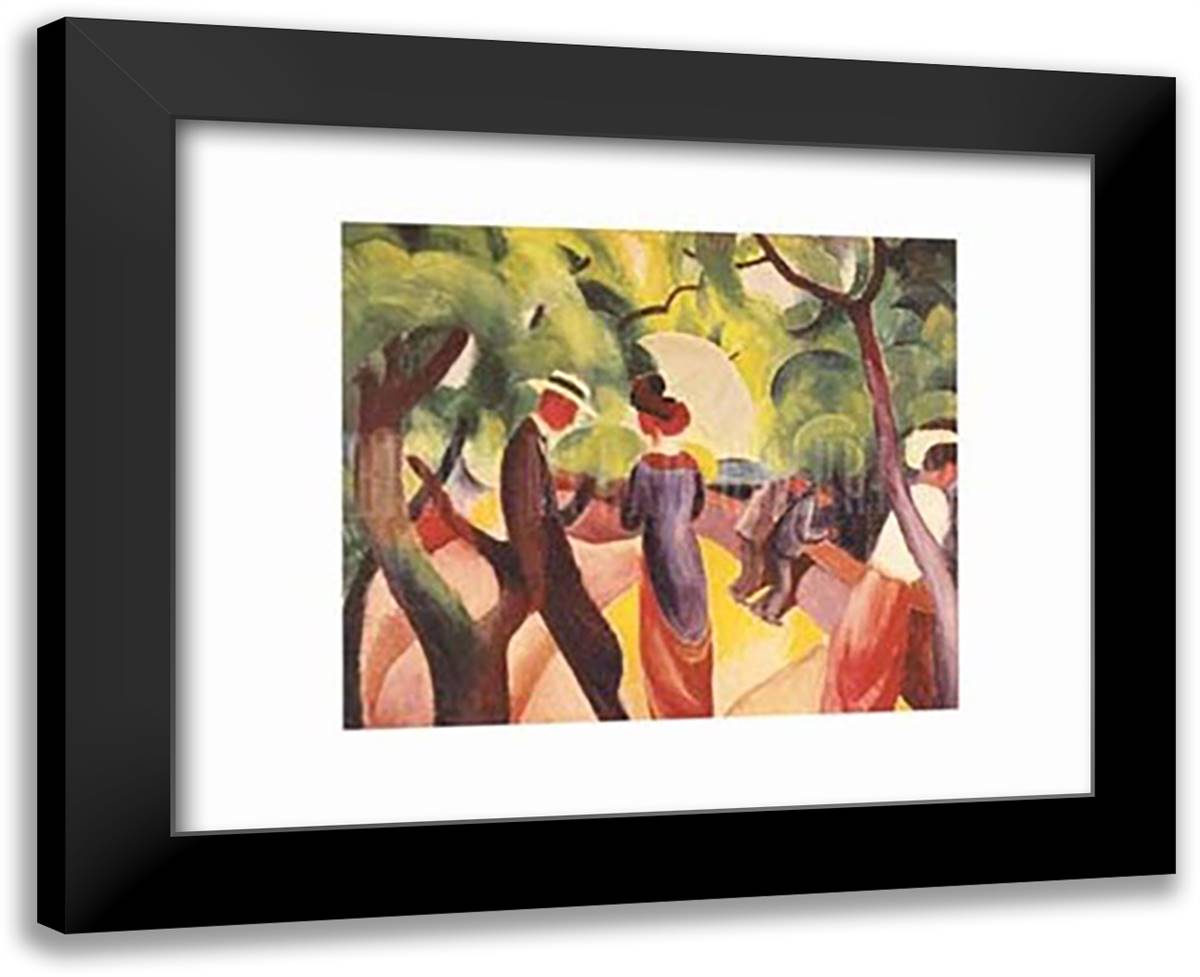 Promenade 18x15 Black Modern Wood Framed Art Print Poster by Macke, August