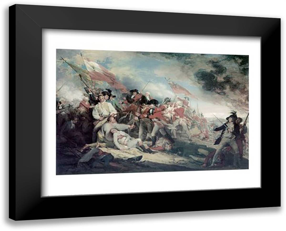 The Death of General Warren at the Battle of Bunker's Hill, 17 June 1775 18x15 Black Modern Wood Framed Art Print Poster by Trumbull, John
