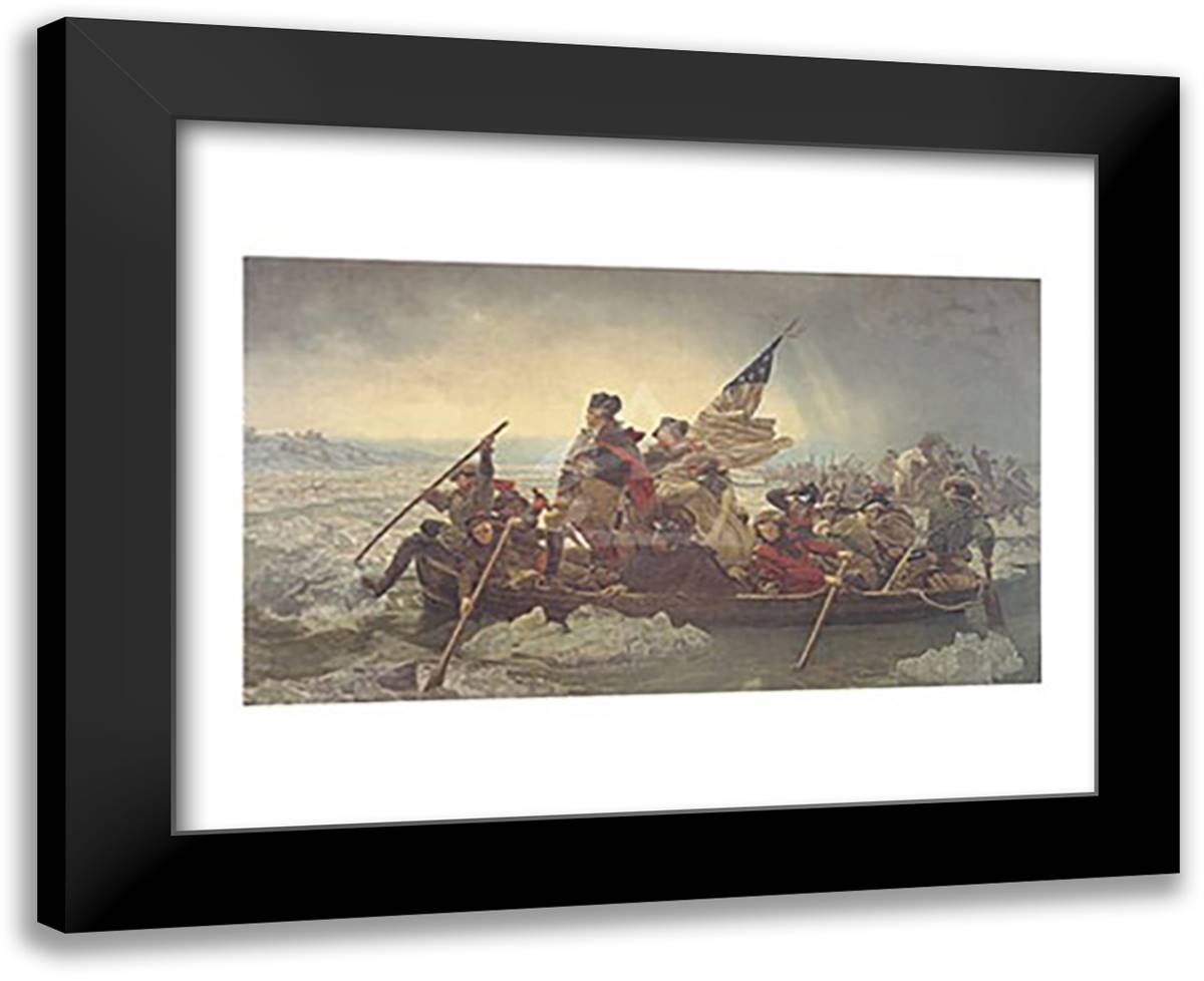 Washington Crossing the Delaware, 1851 18x15 Black Modern Wood Framed Art Print Poster by Leutze, Emanuel