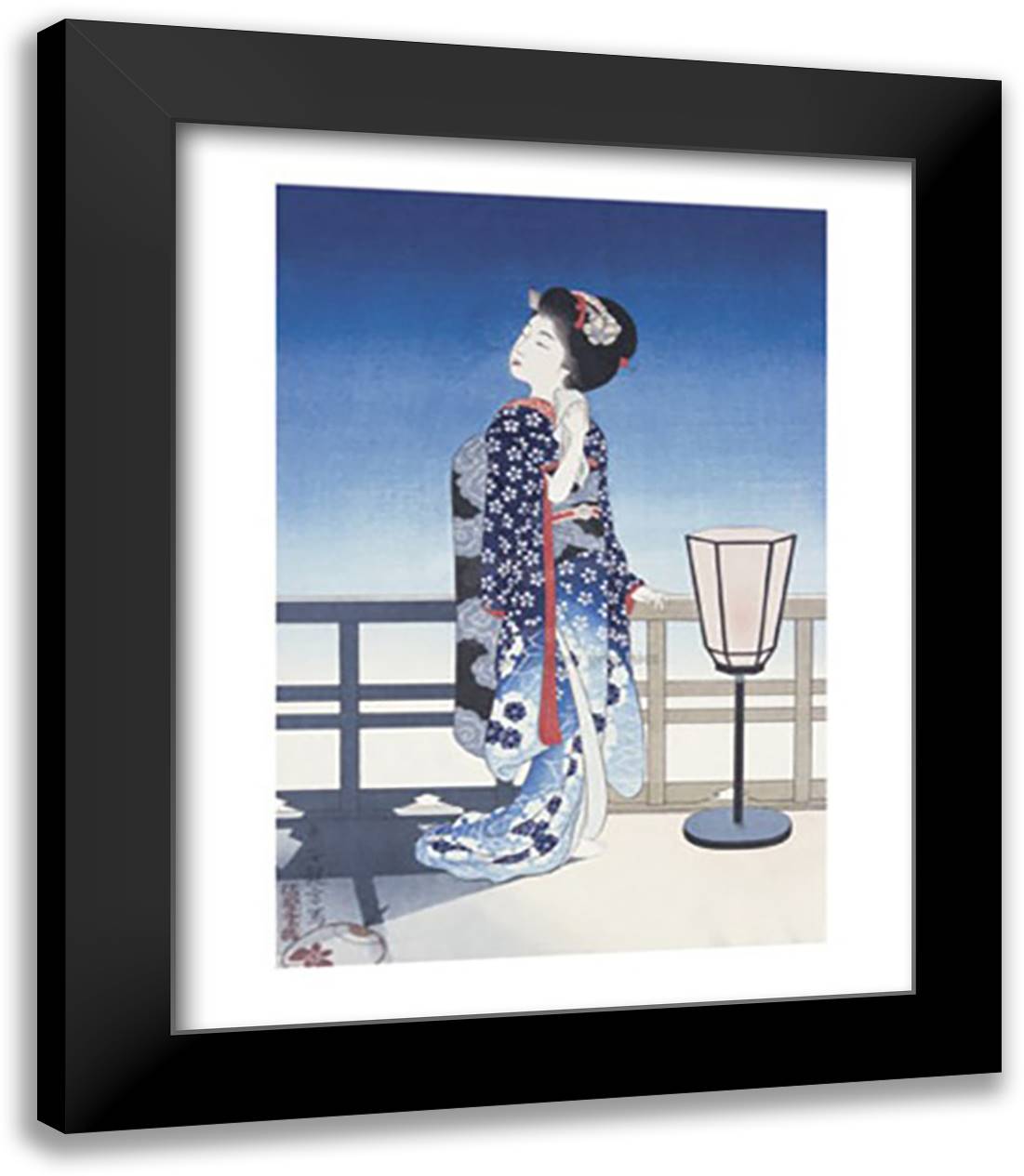 Moon (Tsuki) 15x18 Black Modern Wood Framed Art Print Poster by Kanpo