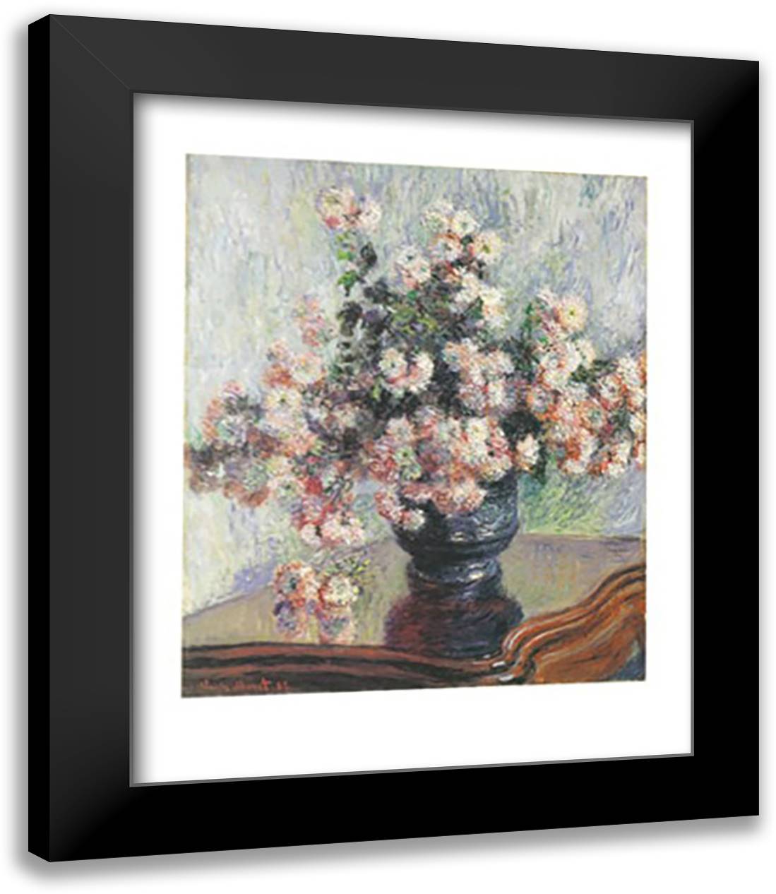 Chrysanthemums 15x18 Black Modern Wood Framed Art Print Poster by Monet, Claude