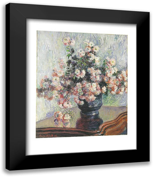 Chrysanthemums 15x18 Black Modern Wood Framed Art Print Poster by Monet, Claude