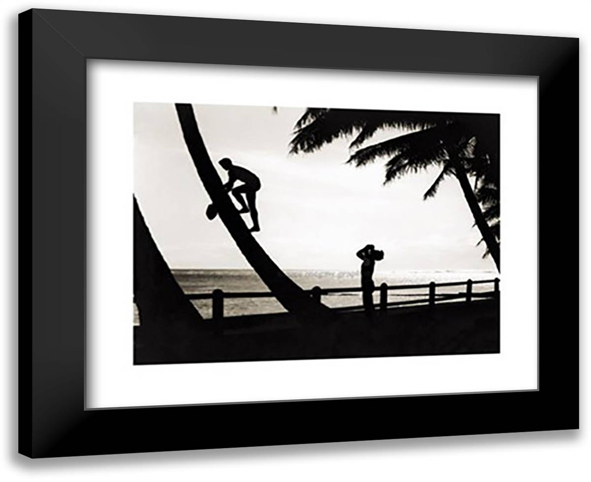 Hawaiian Silhouette, 1931 18x15 Black Modern Wood Framed Art Print Poster by Blake, Tom