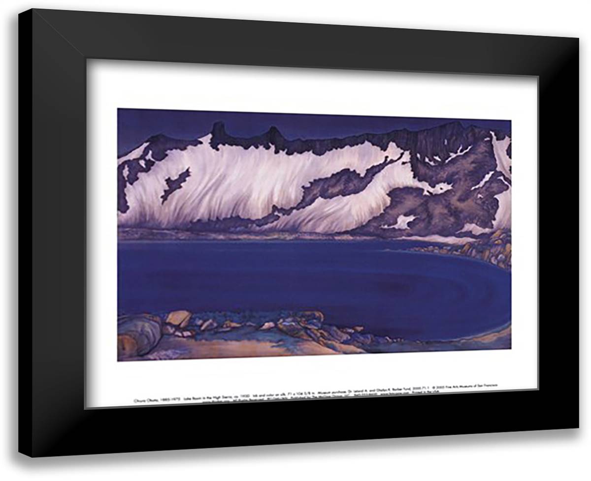 Lake Basin in the High Sierra, ca. 1930 18x15 Black Modern Wood Framed Art Print Poster by Obata, Chiura