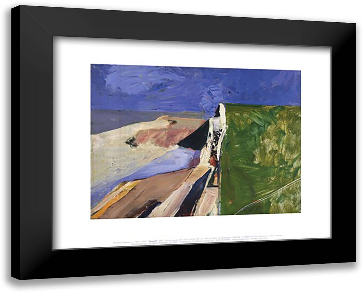 Seawall, 1957 18x15 Black Modern Wood Framed Art Print Poster by Diebenkorn, Richard