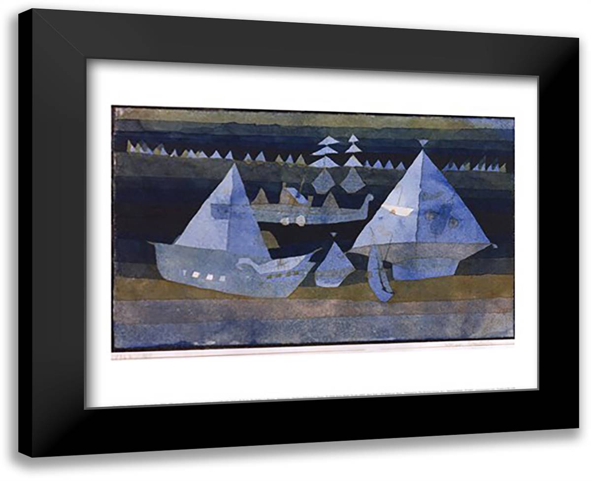 Small Picture of a Regatta 18x15 Black Modern Wood Framed Art Print Poster by Klee, Paul