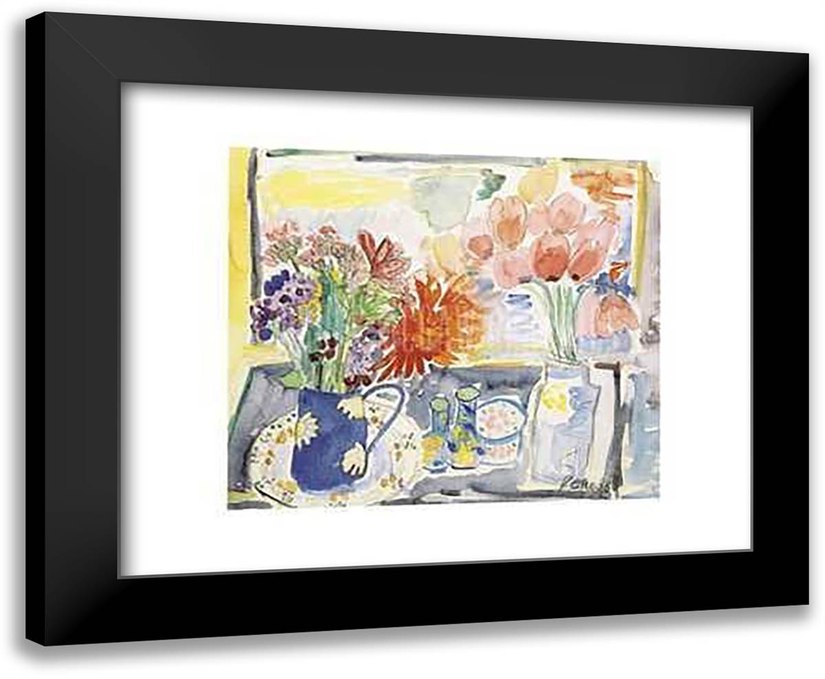 Blue Jug 18x15 Black Modern Wood Framed Art Print Poster by Smith, Veni