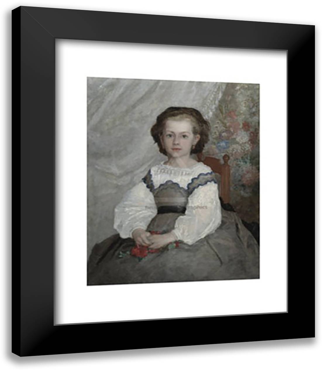 Romaine Lacaux, 1864 15x18 Black Modern Wood Framed Art Print Poster by Renoir, Pierre-Auguste