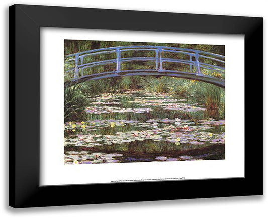 Japanese Bridge 18x15 Black Modern Wood Framed Art Print Poster by Monet, Claude