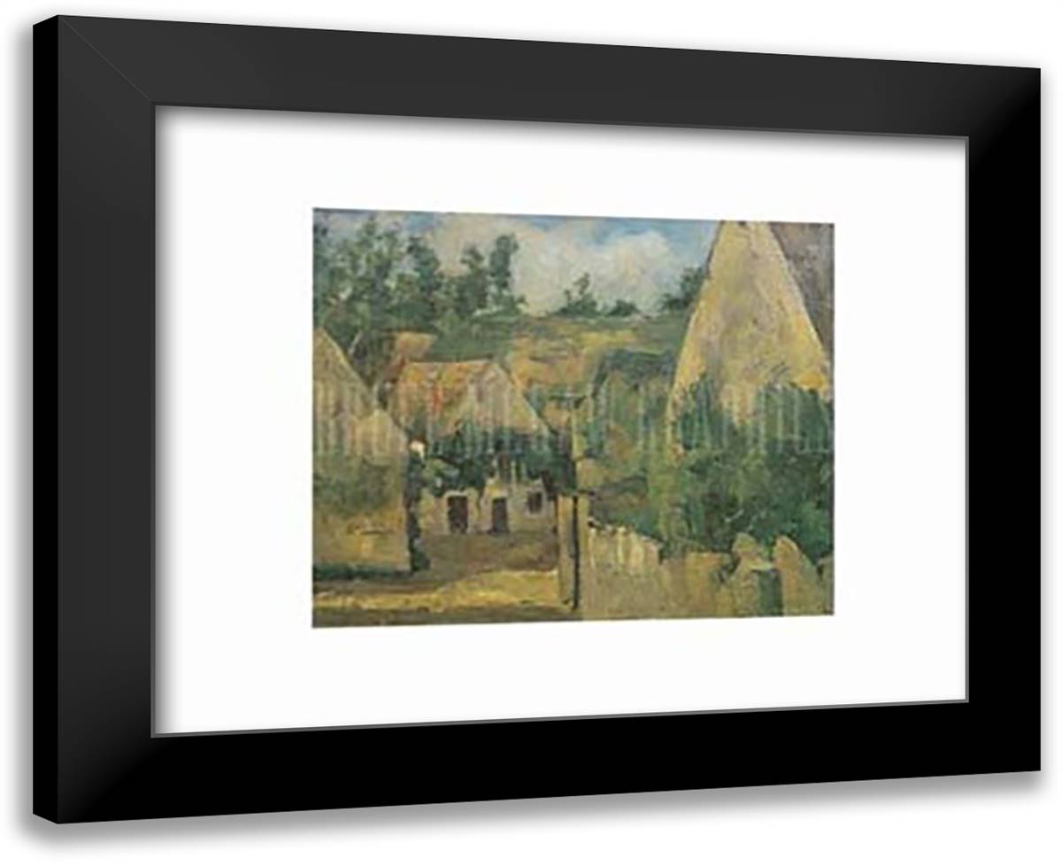 Crossroads at Auvers 18x15 Black Modern Wood Framed Art Print Poster by Cezanne, Paul