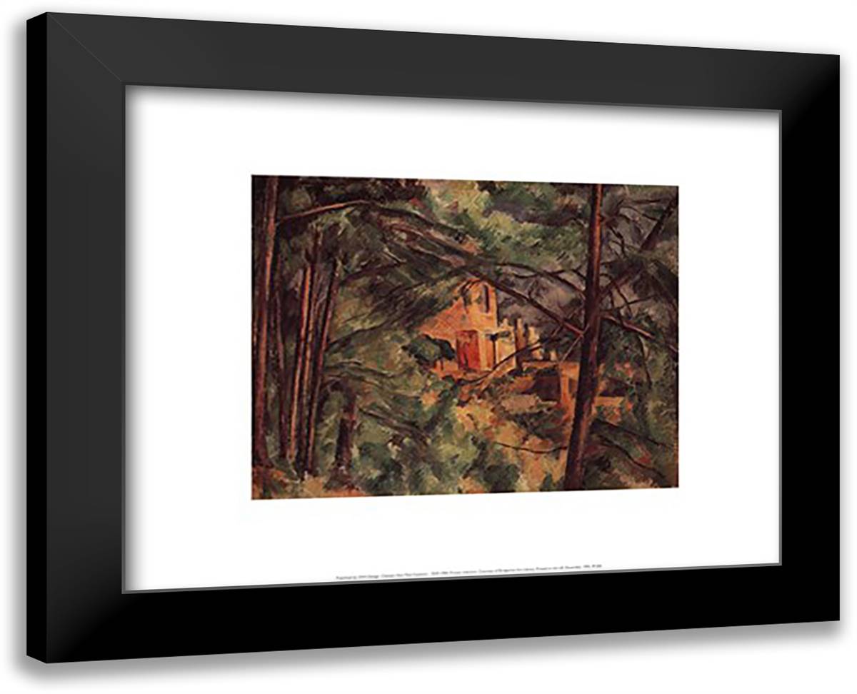 Chateau Noir 18x15 Black Modern Wood Framed Art Print Poster by Cezanne, Paul