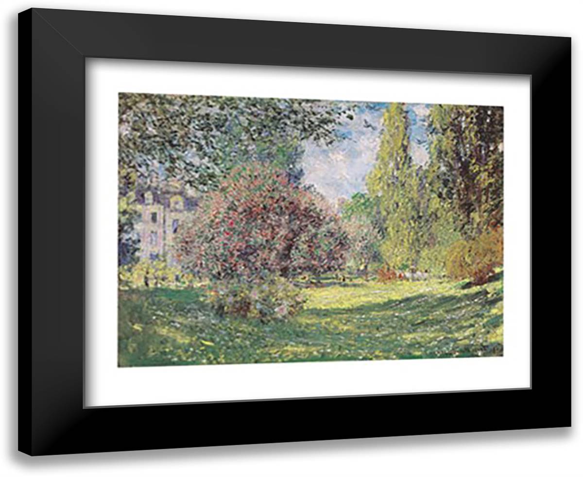 Parc Monceau 18x15 Black Modern Wood Framed Art Print Poster by Monet, Claude