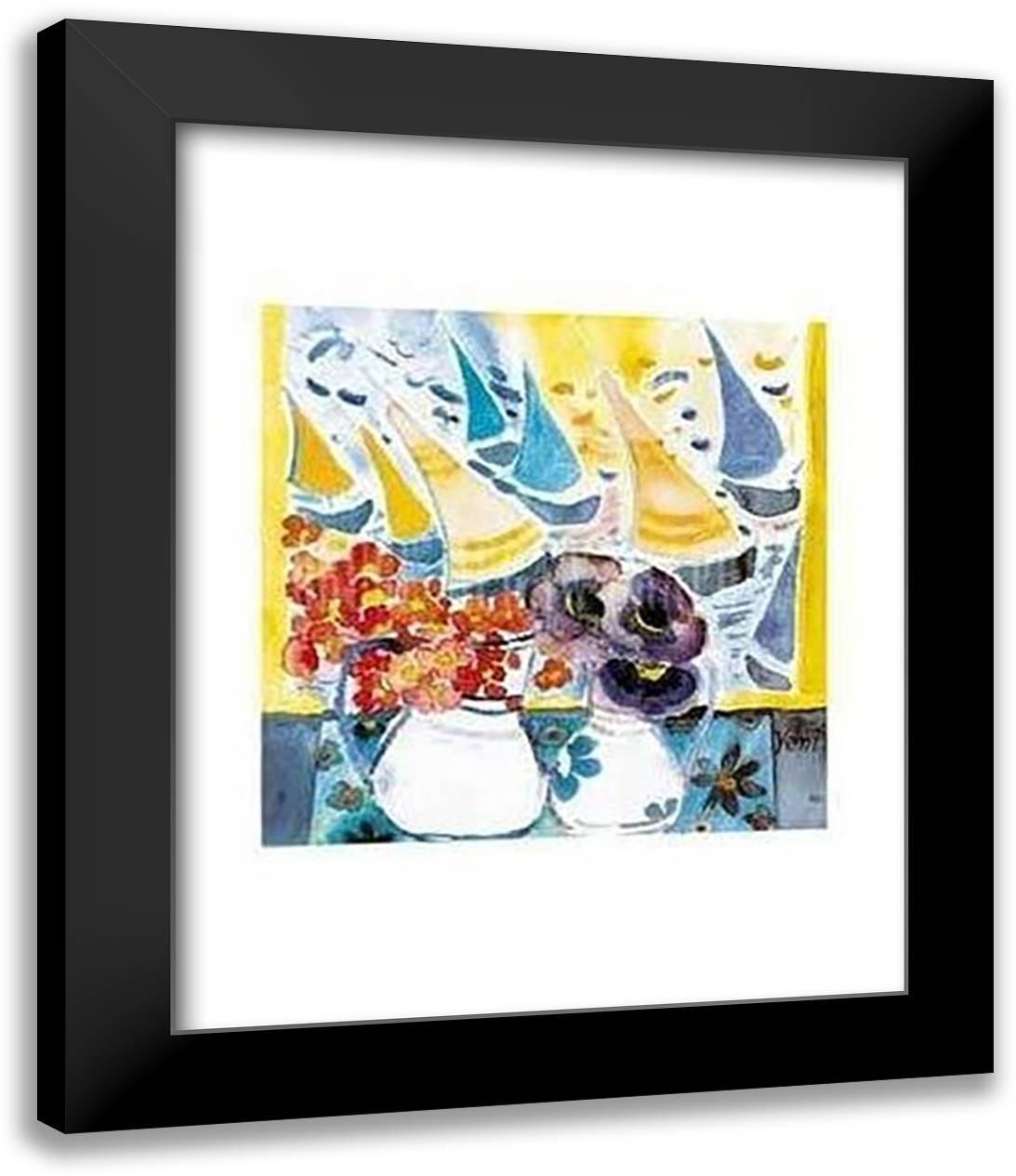 Summer Window 15x18 Black Modern Wood Framed Art Print Poster by Smith, Veni