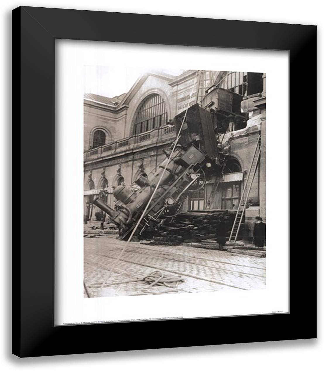 La Gare Montparnasse, 1895 15x18 Black Modern Wood Framed Art Print Poster