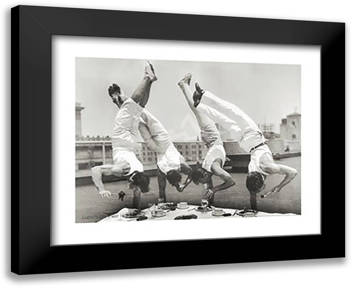 Lunch on Their Hands 18x15 Black Modern Wood Framed Art Print Poster