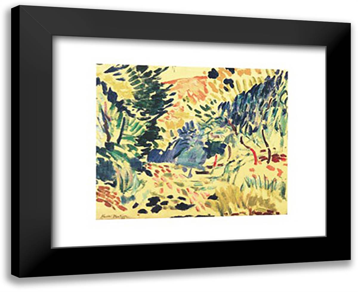 Landscape at Collioure 18x15 Black Modern Wood Framed Art Print Poster by Matisse, Henri
