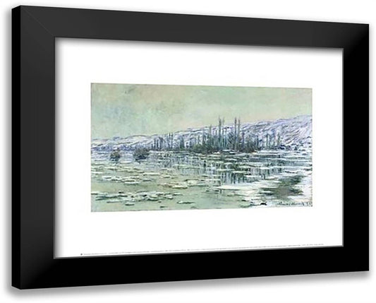 The Break Up of the Ice 18x15 Black Modern Wood Framed Art Print Poster by Monet, Claude