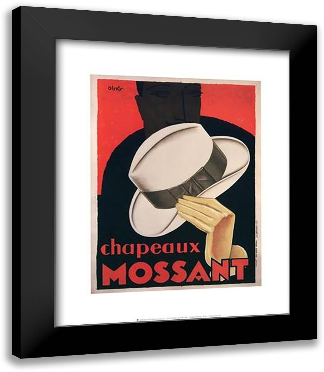 Chapeaux Mossant 15x18 Black Modern Wood Framed Art Print Poster by Olsky