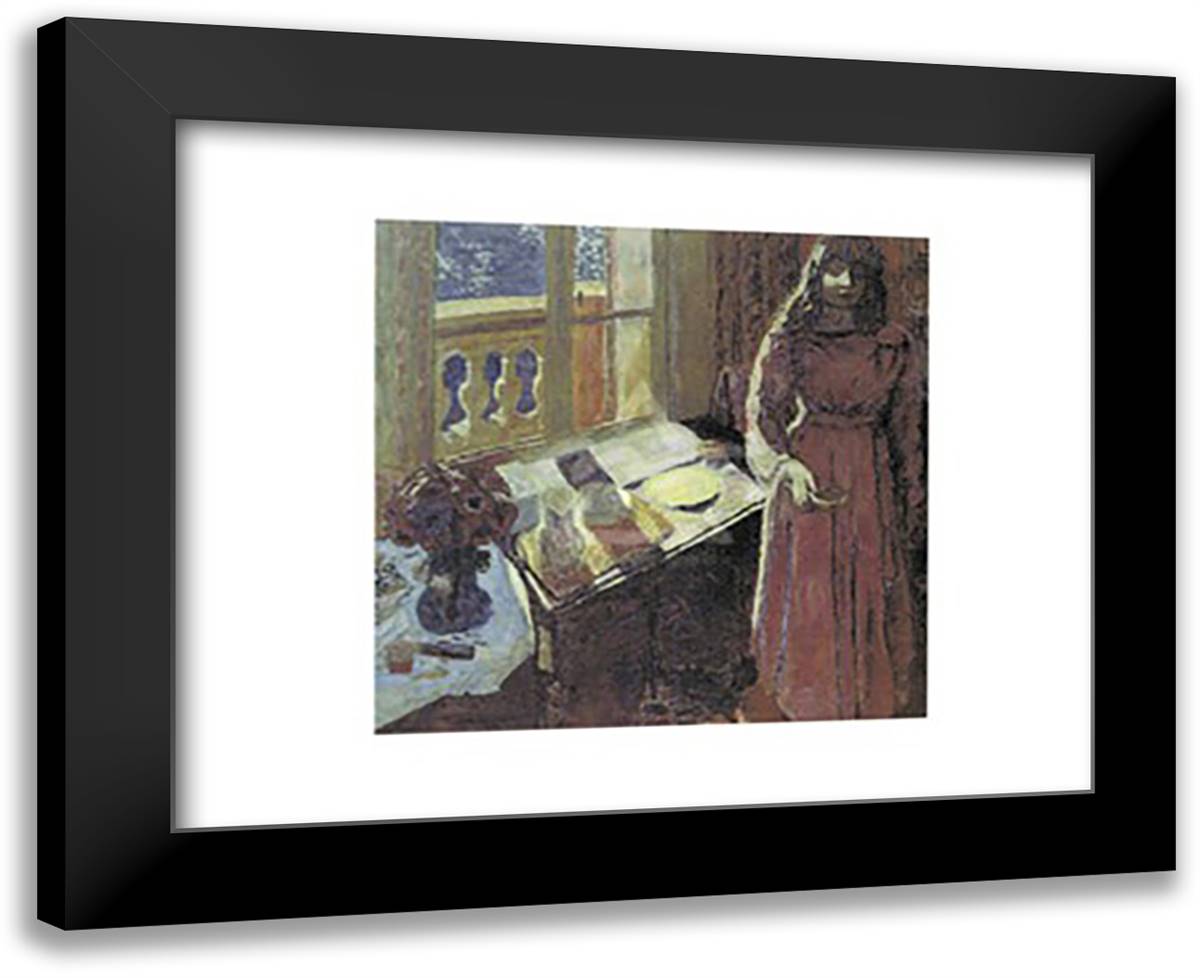 The Bowl of Milk 18x15 Black Modern Wood Framed Art Print Poster by Bonnard, Pierre