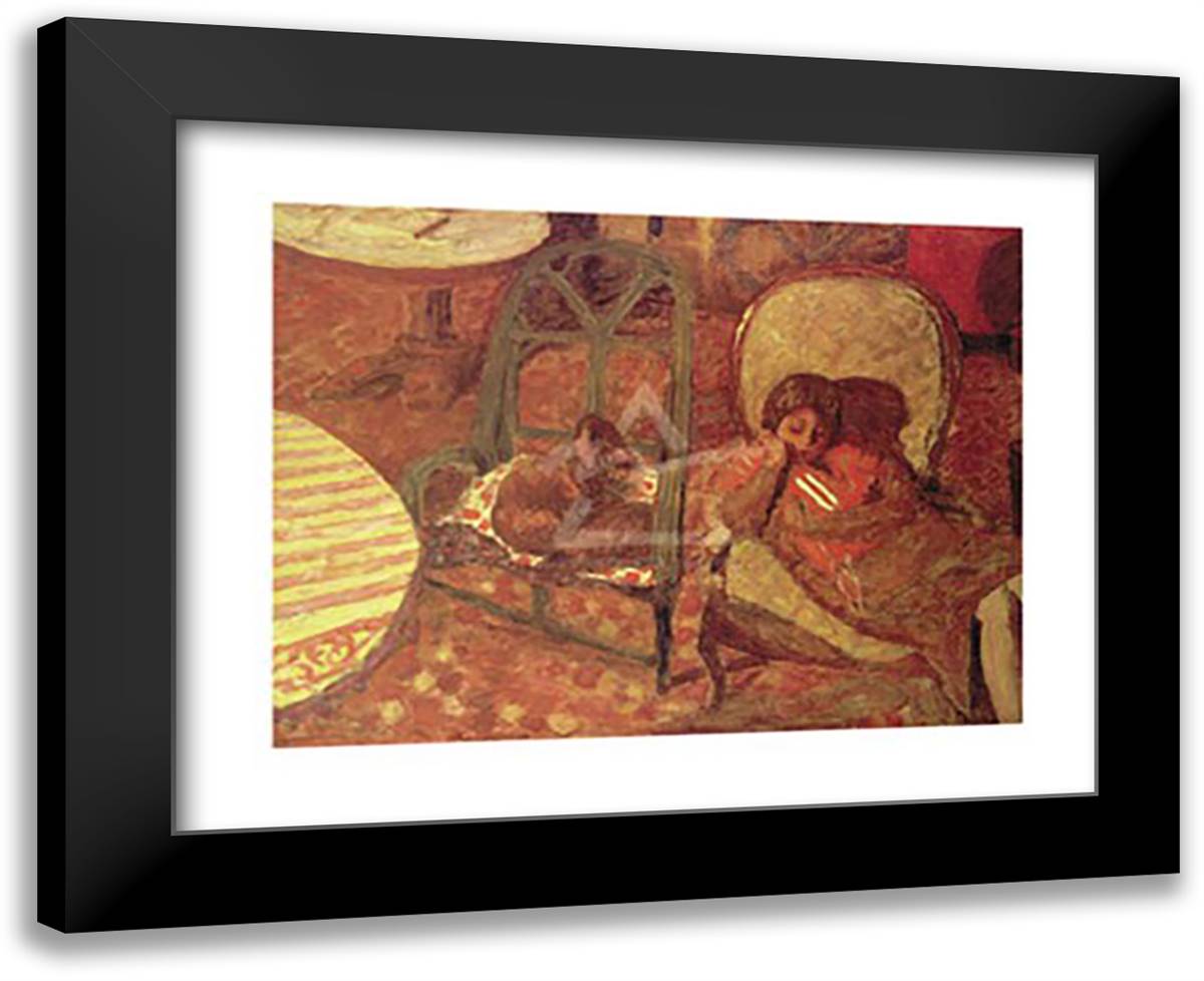 The Vigil 18x15 Black Modern Wood Framed Art Print Poster by Bonnard, Pierre