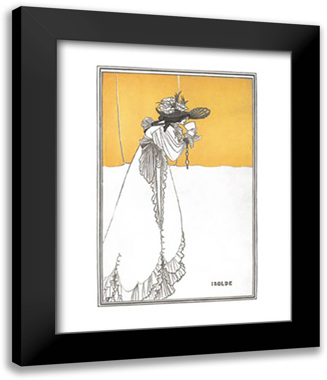 Isolde 15x18 Black Modern Wood Framed Art Print Poster by Beardsley, Aubrey
