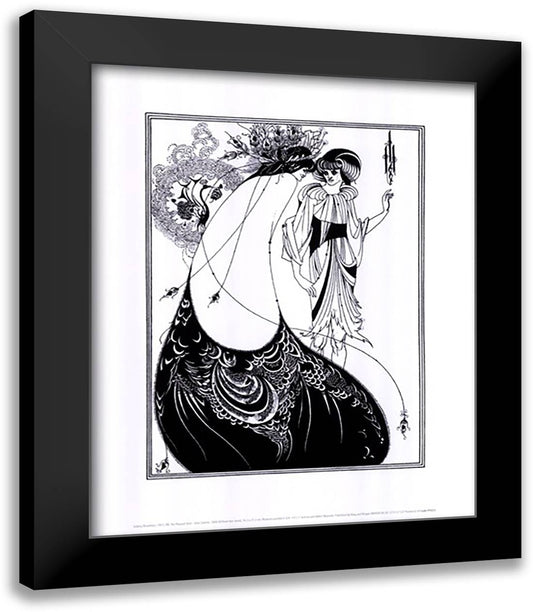 Beardsley - Peacock Skirt Size 15x18 Black Modern Wood Framed Art Print Poster by Beardsley, Aubrey