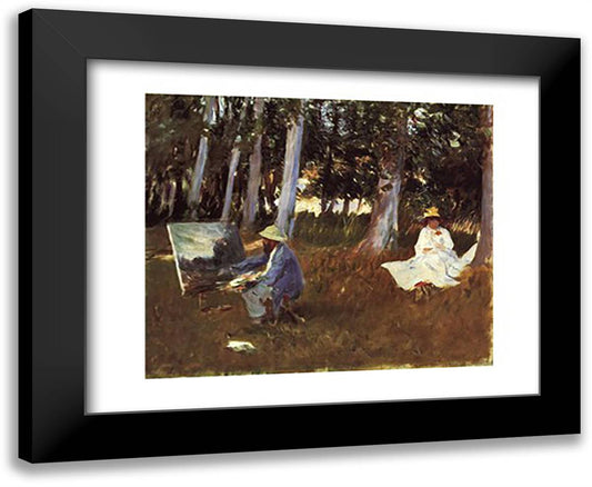 Monet Painting 18x15 Black Modern Wood Framed Art Print Poster by Sargent, John Singer