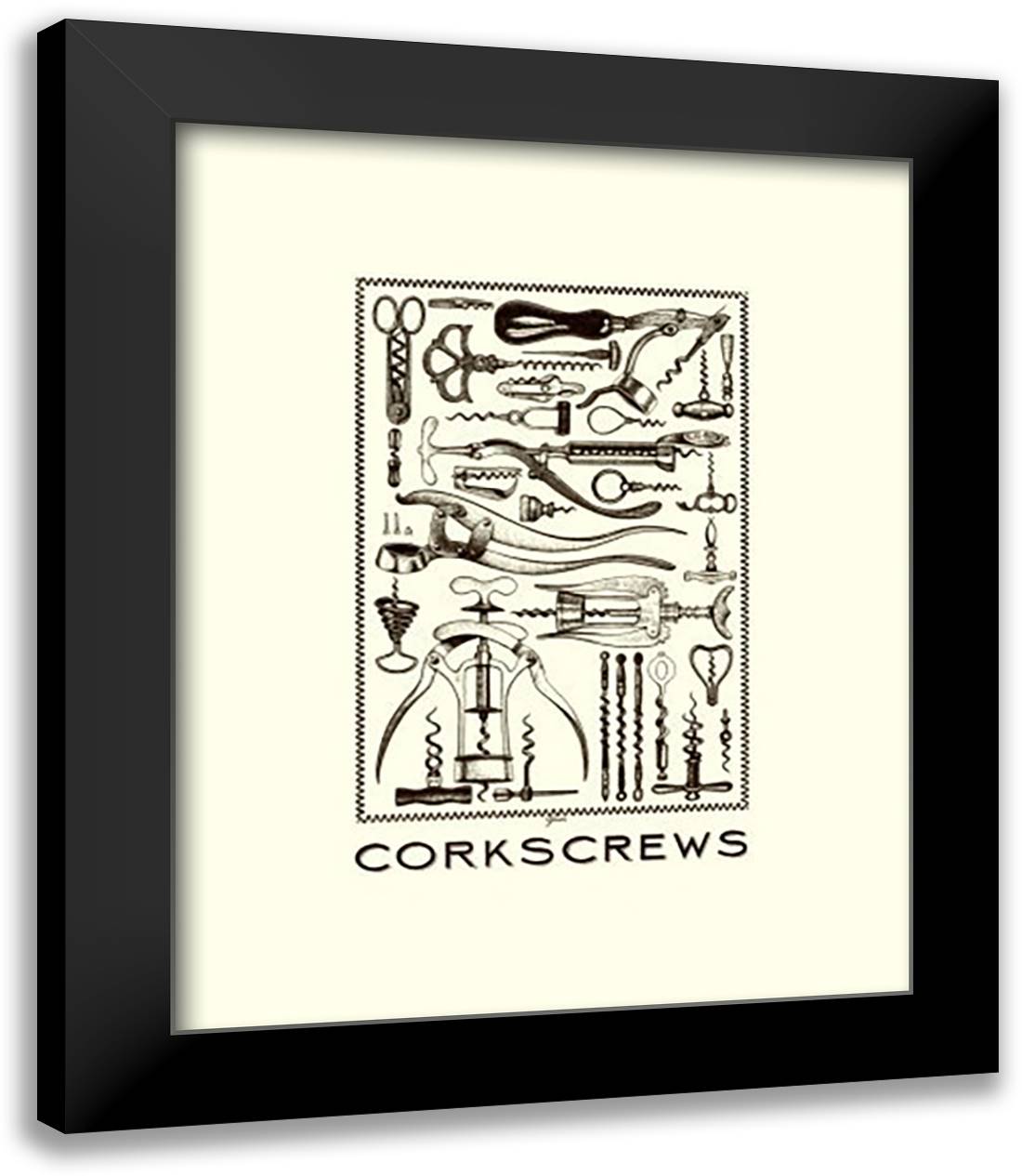 Corkscrews (serigraph) 15x18 Black Modern Wood Framed Art Print Poster by Gower, Neil