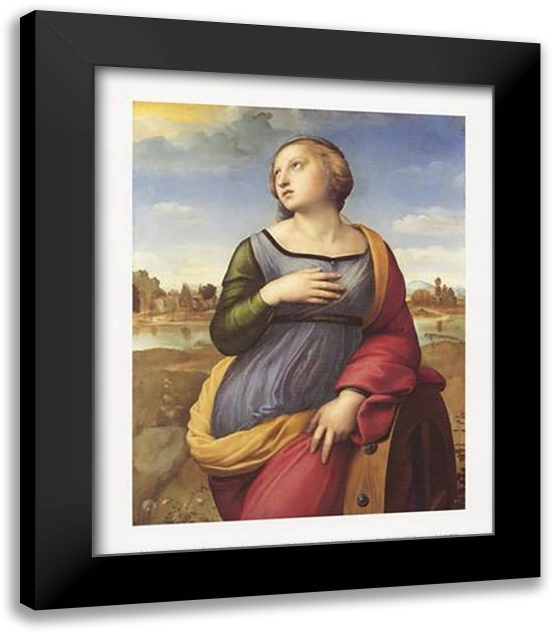 Saint Catherine of Alexandria 15x18 Black Modern Wood Framed Art Print Poster by Raphael