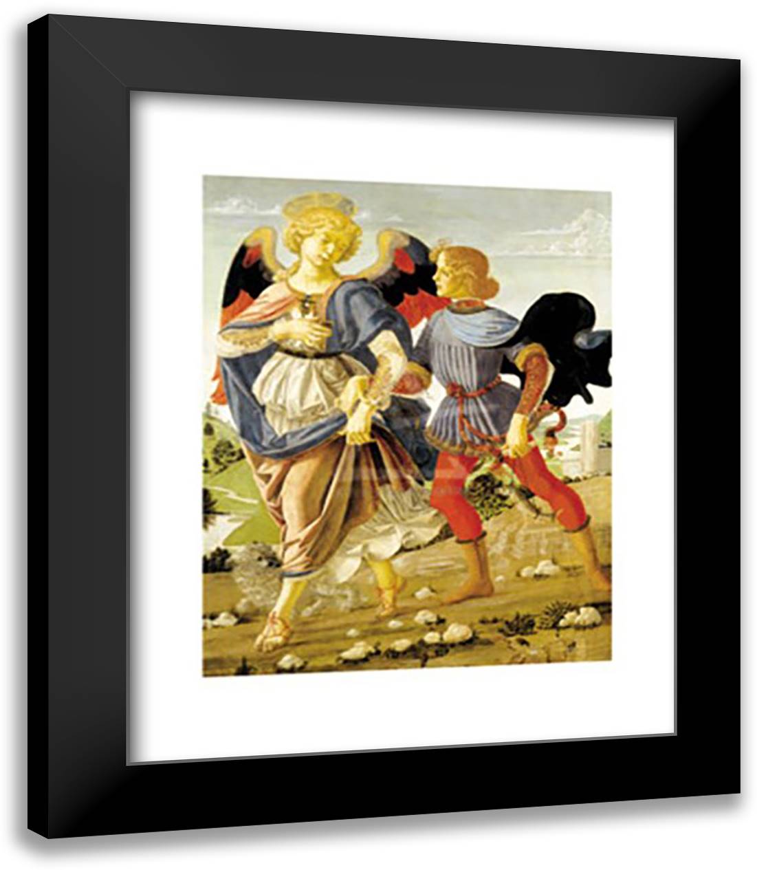 Tobias and the Angel 15x18 Black Modern Wood Framed Art Print Poster by Verrocchio