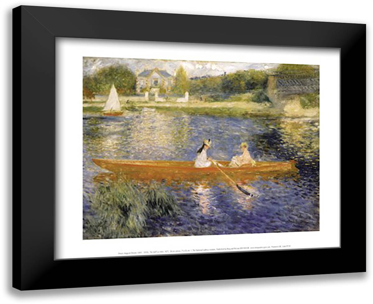 Boating on the Seine 18x15 Black Modern Wood Framed Art Print Poster by Renoir, Pierre-Auguste
